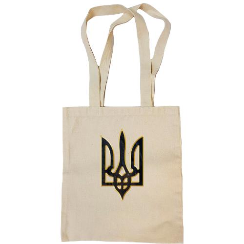 Сумка шоппер с гербом Украины стилизованным под кору