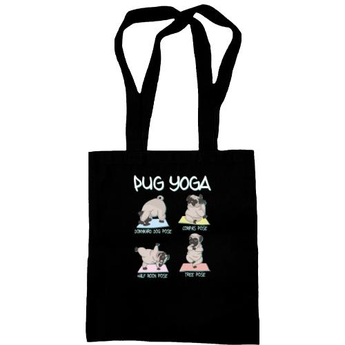 Сумка шоппер Pug Yoga Мопс Йога