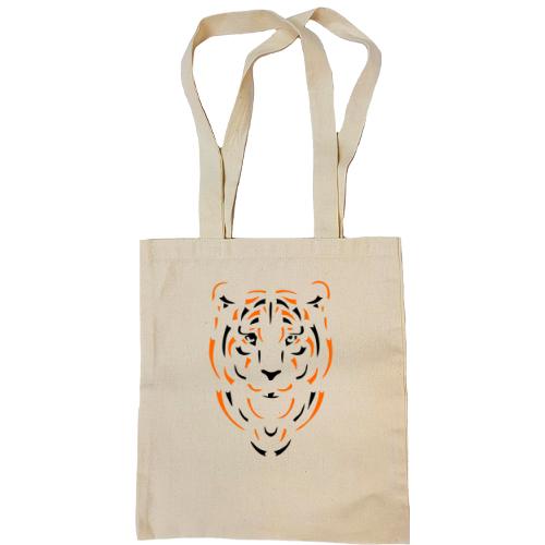 Сумка шоппер с арт силуэтом тигра