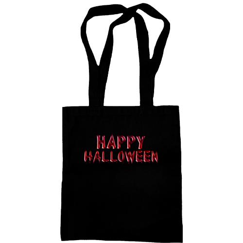 Сумка шоппер с кровавой надписью Happy Halloween