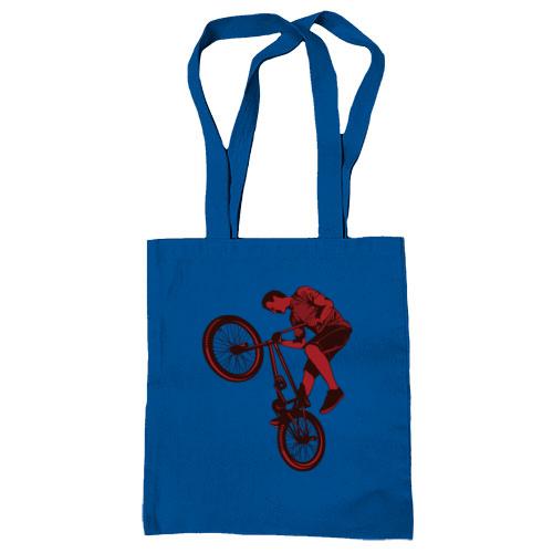 Сумка шопер з BMX велосипедистом