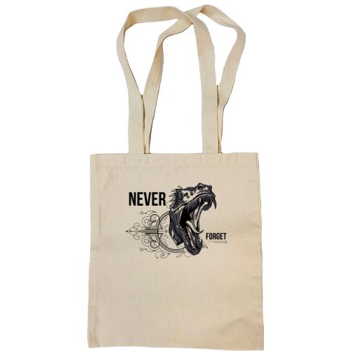 Сумка шоппер Never forget Dinosaur