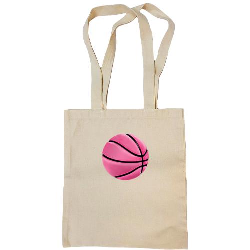 Сумка шоппер с розовым баскетбольным мячом