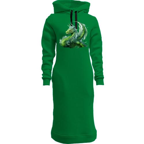 Жіноча толстовка-плаття Зелений дракон АРТ