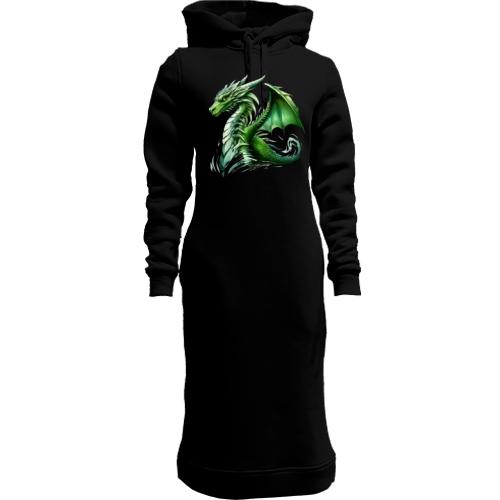 Жіноча толстовка-плаття Зелений дракон АРТ (2)