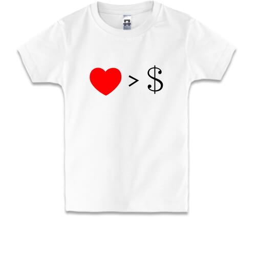 Детская футболка Любовь дороже денег