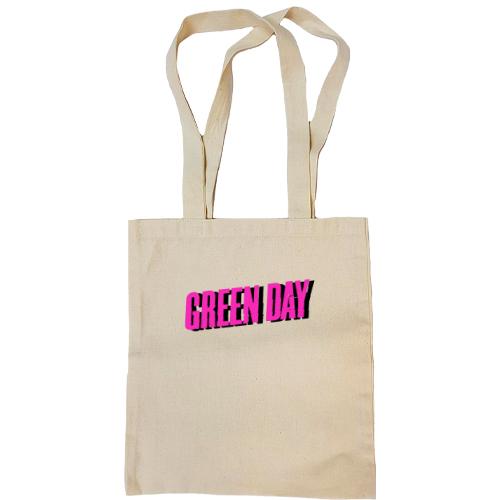 Сумка шопер Green day рожевий логотип