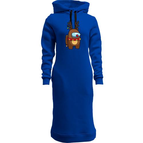 Жіноча толстовка-плаття з космонавтом у костюмі оленя 