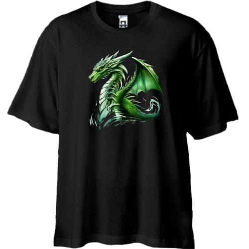 Футболка Oversize Зеленый дракон АРТ (2)