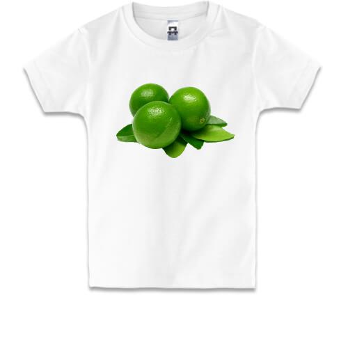 Дитяча футболка із зеленими лимонами (лаймом)