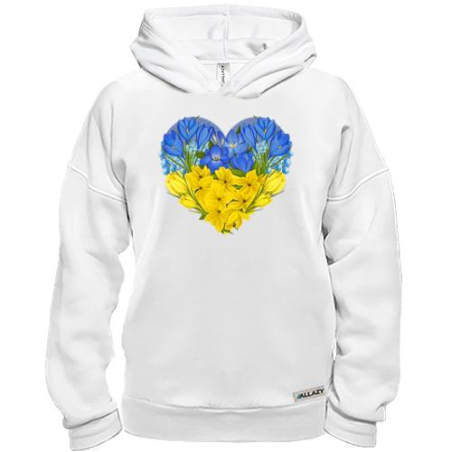 Худі BASE Серце із жовто-блакитних квітів