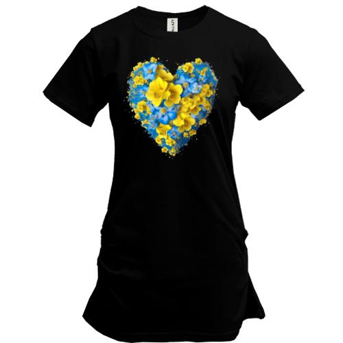 Туніка Серце із жовто-синіх квітів (2)