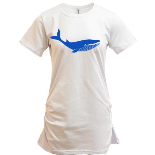 Подовжена футболка з китом