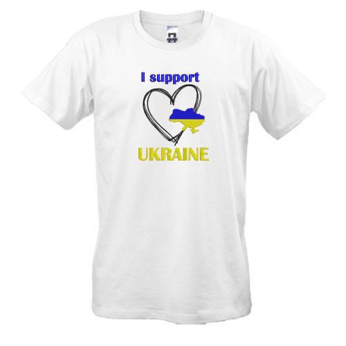 Футболка с вышивкой I Support Ukraine