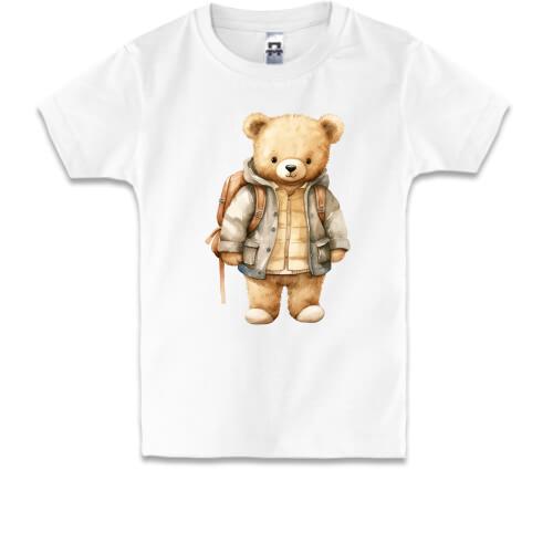 Дитяча футболка Ведмедик Тедді з рюкзаком