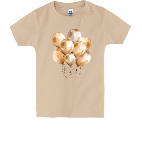 Дитяча футболка з бежевими надувними кулями (2)