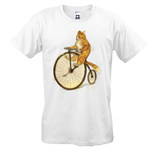Футболка Кіт на велосипеді