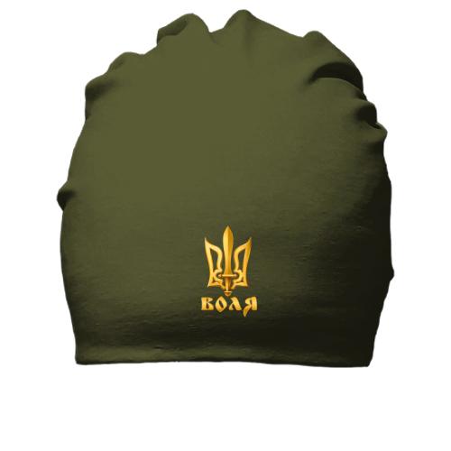Хлопковая шапка c тризубом 