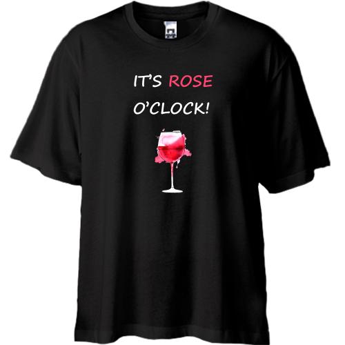 Футболка Oversize з написом It's rose o'clock