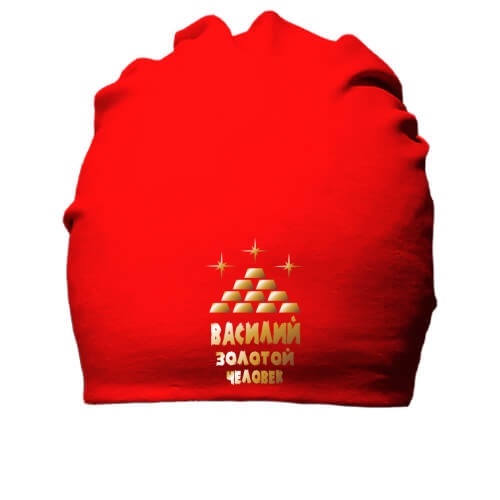 Хлопковая шапка с надписью 