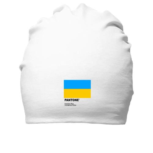 Хлопковая шапка PANTONE Freedom blue, energizing yellow