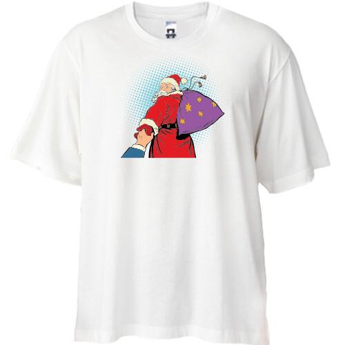 Футболка Oversize з Сантою 