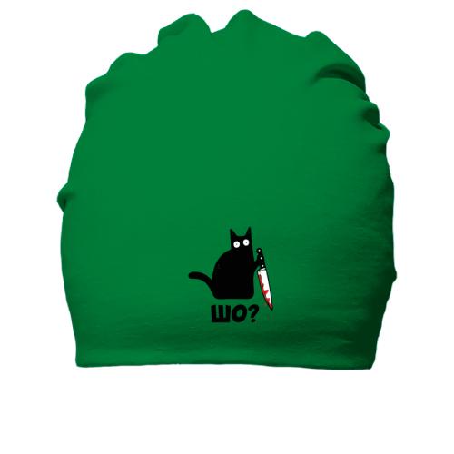 Бавовняна шапка з котом 