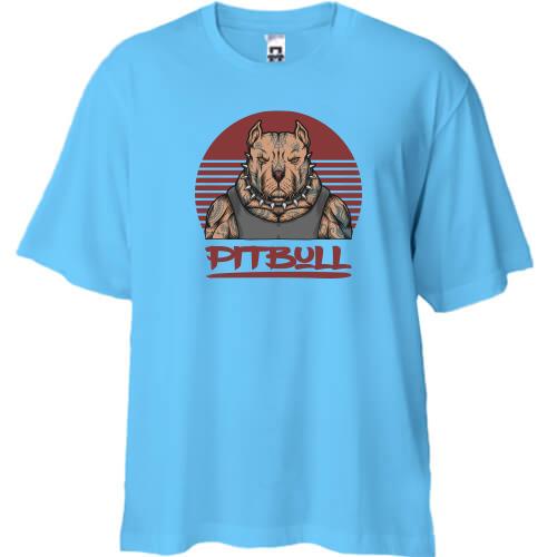 Футболка Oversize з татуйованим пітбулем