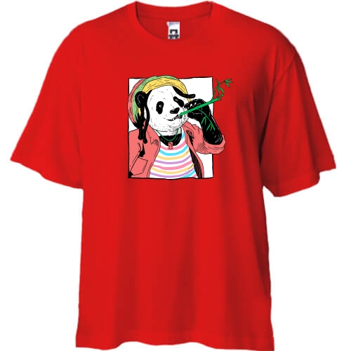 Футболка Oversize с пандой растаманом