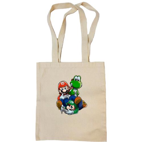 Сумка шоппер с Марио и черепахой 2