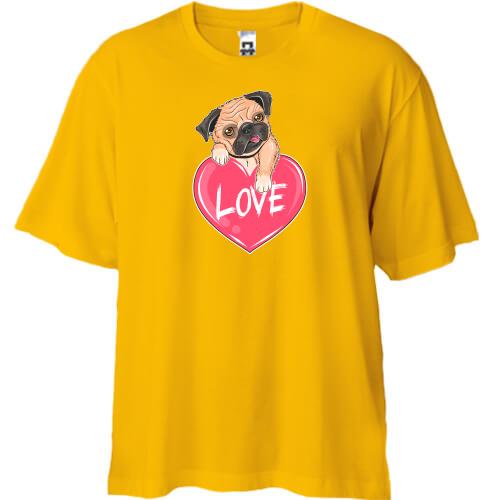 Футболка Oversize з мопсом (Love)