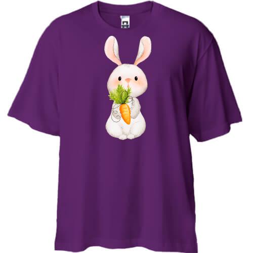 Футболка Oversize с зайцем и морковкой