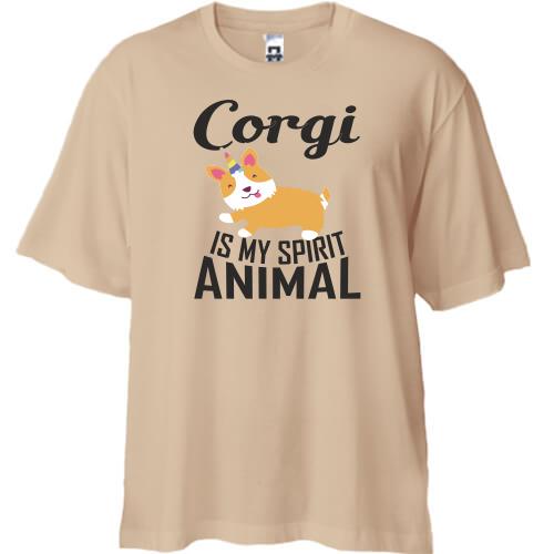 Футболка Oversize Corgi - is my spirit animal