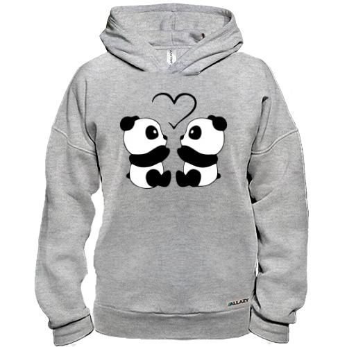 Худі BASE із закоханими пандами та серцем