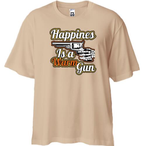 Футболка Oversize Happiness is a warm gun