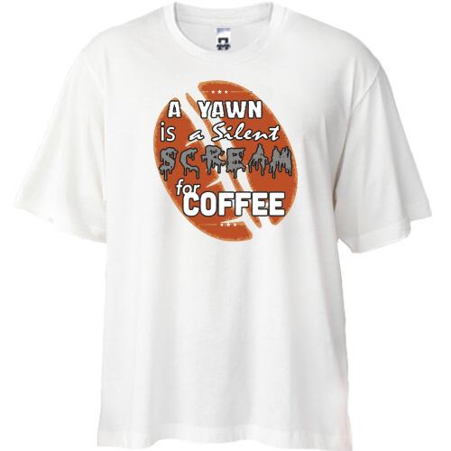 Футболка Oversize Scream coffee
