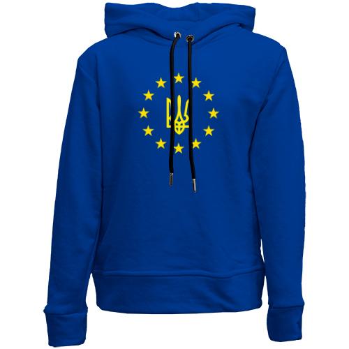 Детский худи без флиса с гербом Украины - ЕС
