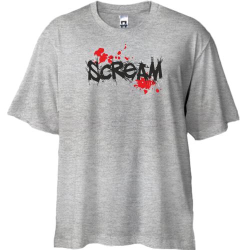 Футболка Oversize Scream с каплями крови
