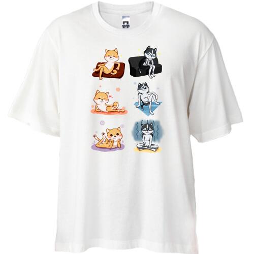 Футболка Oversize Хаскі на карантині