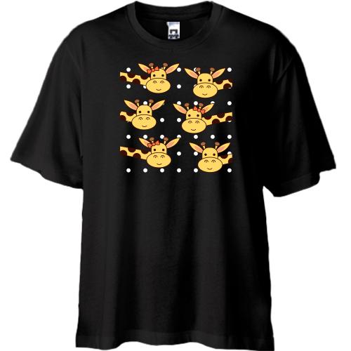 Футболка Oversize Милі жирафики