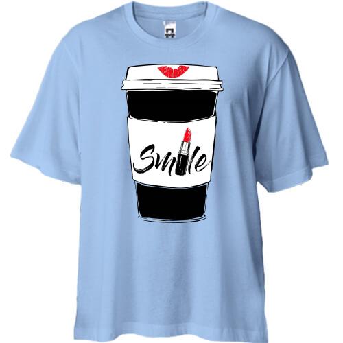 Футболка Oversize Coffee Smile