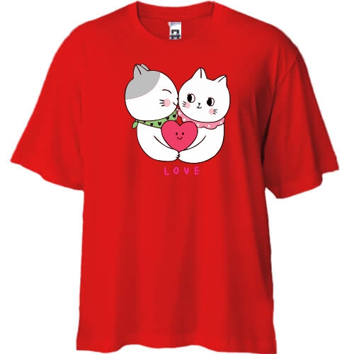 Футболка Oversize закохані коти