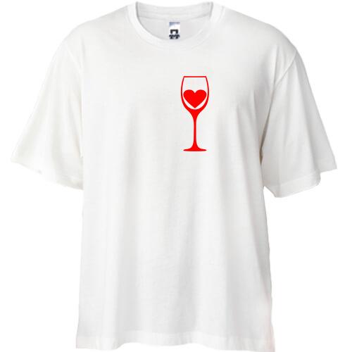 Футболка Oversize My heart in wine.