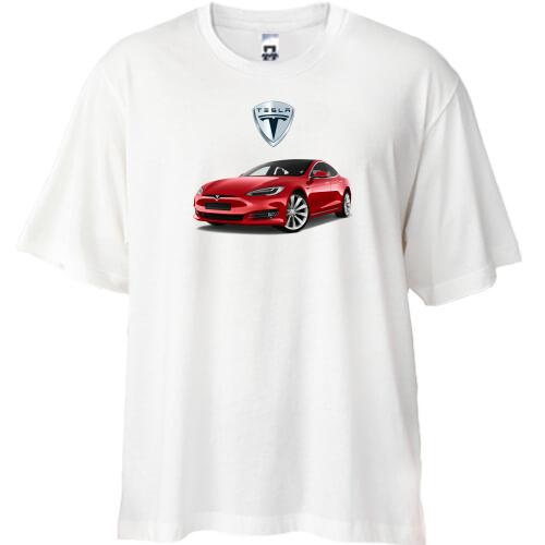 Футболка Oversize Tesla Model S