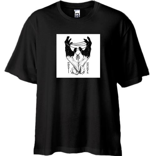 Футболка Oversize Black hands with thread