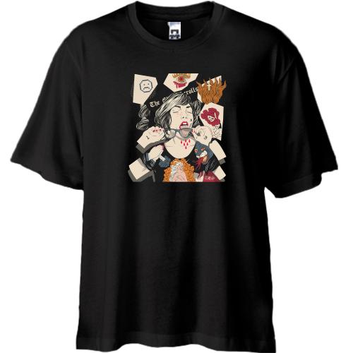 Футболка Oversize Girl licking glasses