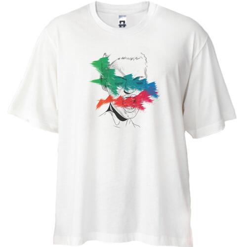 Футболка Oversize Portrait with colored strokes