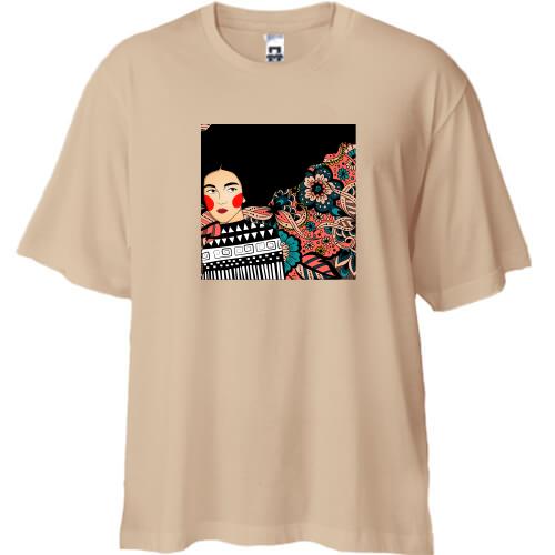 Футболка Oversize Brunette with pattern