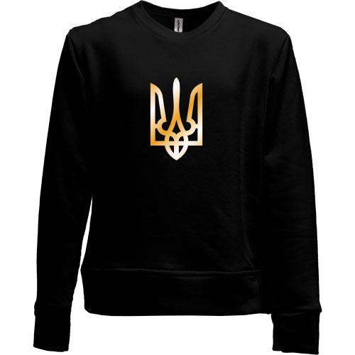 Дитячий світшот без начісу з гербом України (gold)