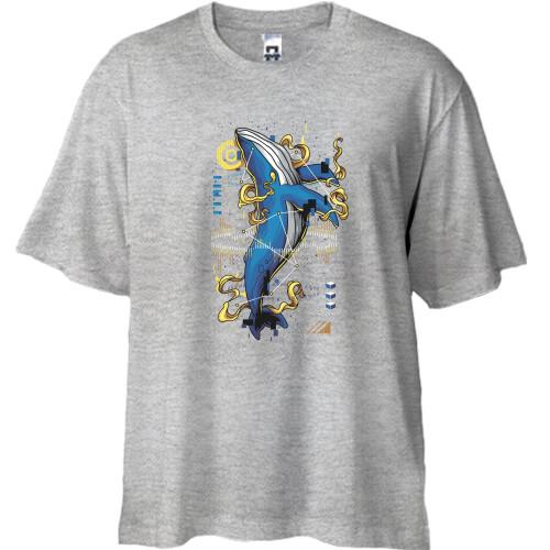 Футболка Oversize Whale upright art